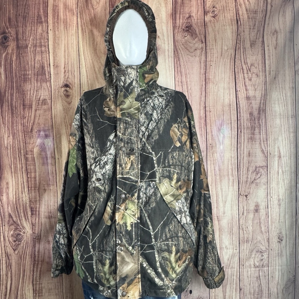Cabela's Dry-Plus Mossy Oak Mesh Lined Hunting Jacket  Hooded Men's Large‎